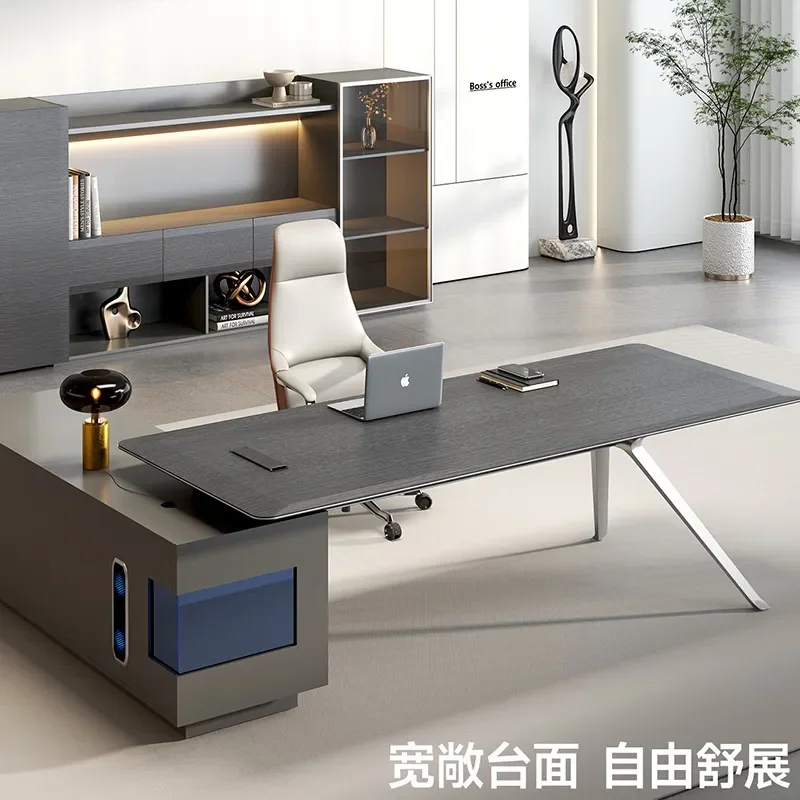 Electric Height Adjustable Standing Desk Large Executive Office Table Minimalist Ergonomic Workstation for Home
