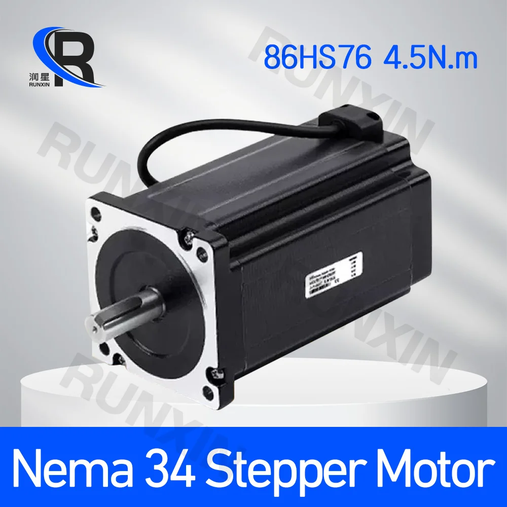 

Nema34 Stepper Motor 2Phase 86BYG250B 4 Wire 86 Series Motor 4.5Nm Shaft 14mm 4.5A High Torque For CNC Engraving 3D Printer