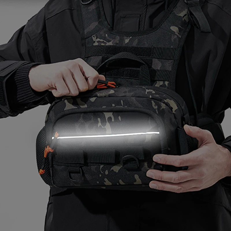 Men Chest Bag Tactical Fishing Backpack with Rod Holders Lure LUYA Vest Gear Storage Pack Molle Outdoor Hiking Funny Pouch view 5