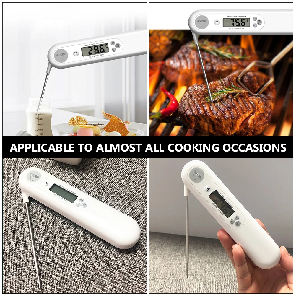 

Digital Cooking Thermometer With Backlit Screen For Bbq Meat Grill Food Kitchen Waterproof Foldable Temperature Gauge