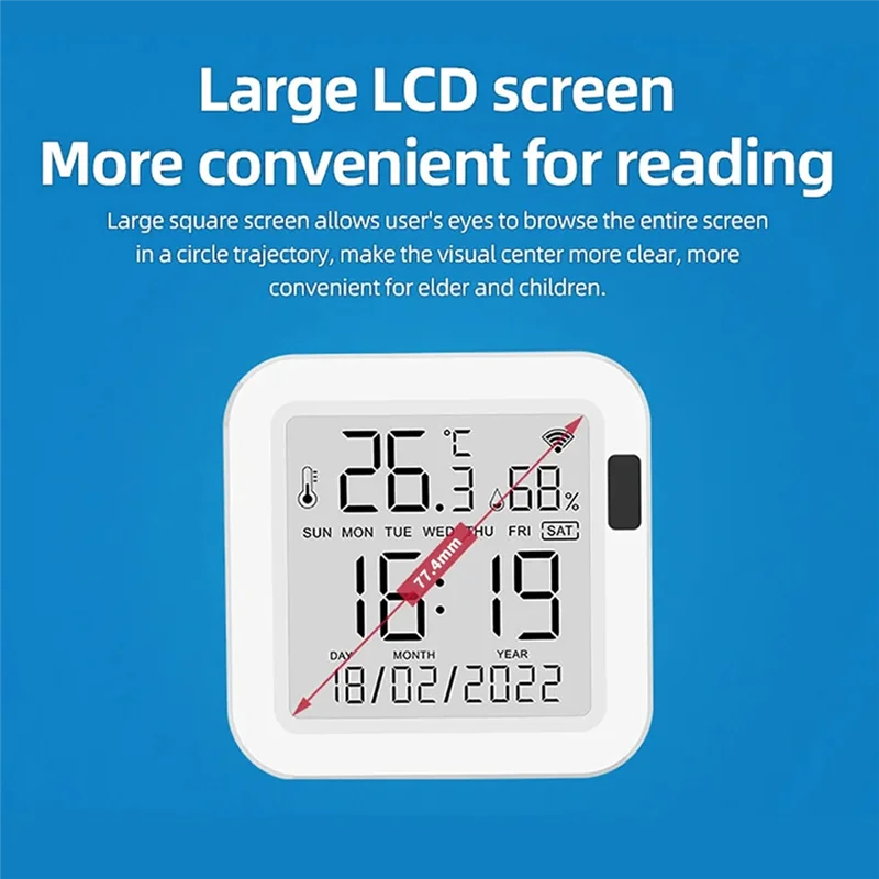 AC56-Tuya مستشعر درجة الحرارة والرطوبة مع إضاءة خلفية للمنزل الذكي Var Wifi Smartlife لمساعد Alexa Google #5