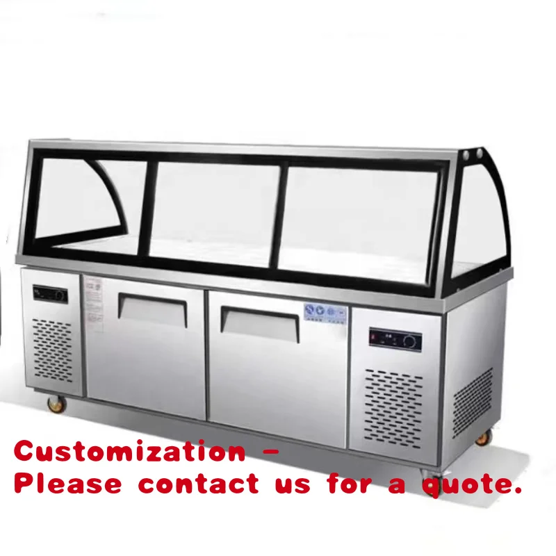 

Customize.Supermarket 220V LED Light Direct Cooling Display Showcase Freezer Cooler and Oil Chiller Food Storage and Display