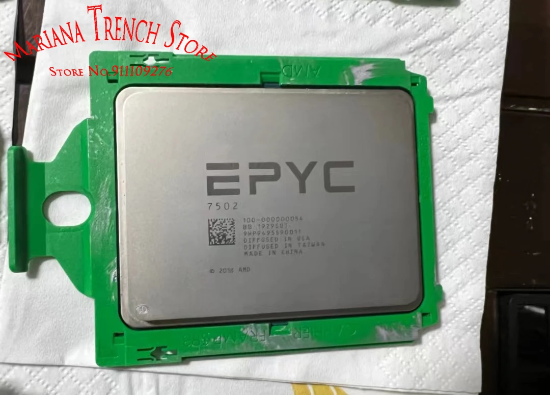 CPU for EPYC 7502  32 Cores 64 Threads Base Clock 2.5GHz  Max.Boost Up to 3.35GHz L3 Cache 128MB  TDP 180W