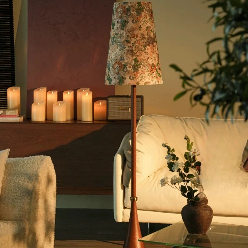 Living room sofa bedroom Chinese-style wabi-sabi wind new design medieval floor lamp