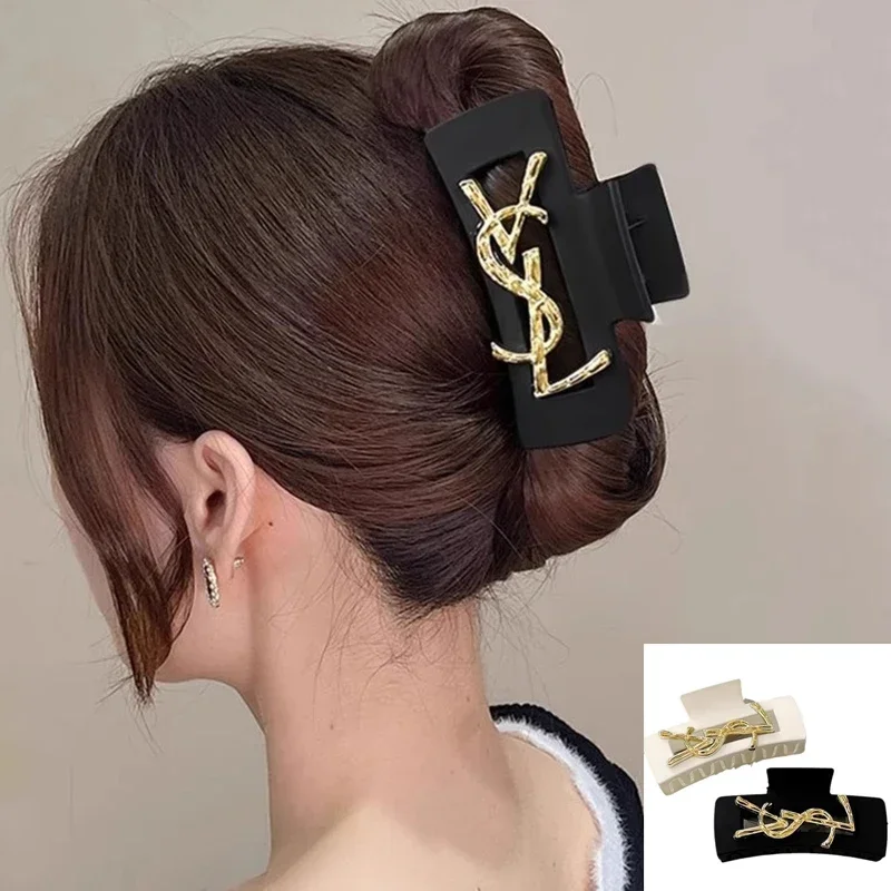 Girls' fashionable grab clip, simple back of the head shark clip, elegant and high-end hair accessory