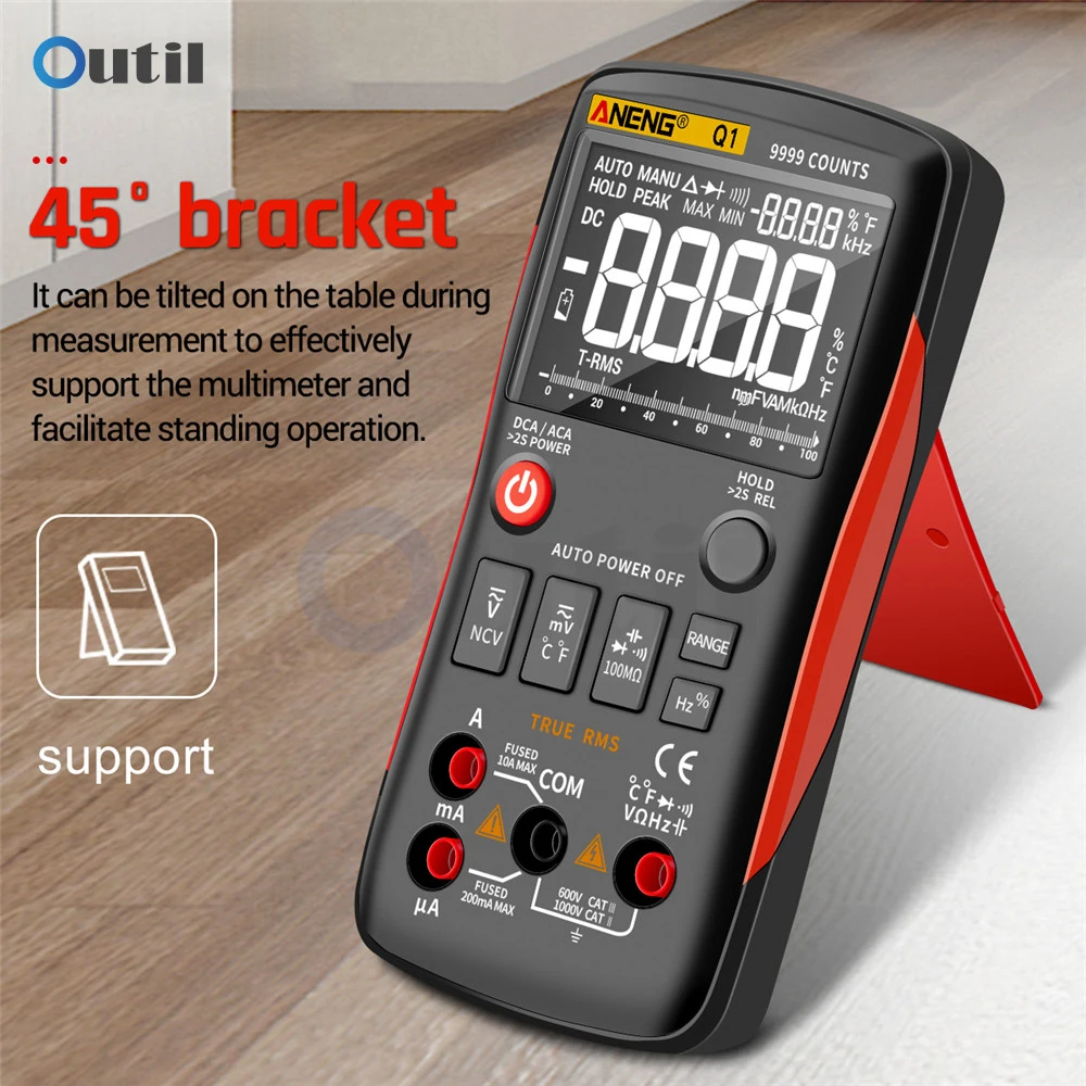 ANENG Q1 Multimetro digitale 9999 Tester analogico Vero RMS Transistor fai da te Condensatore NCV Tester Lcr Meter Multimetro professionale