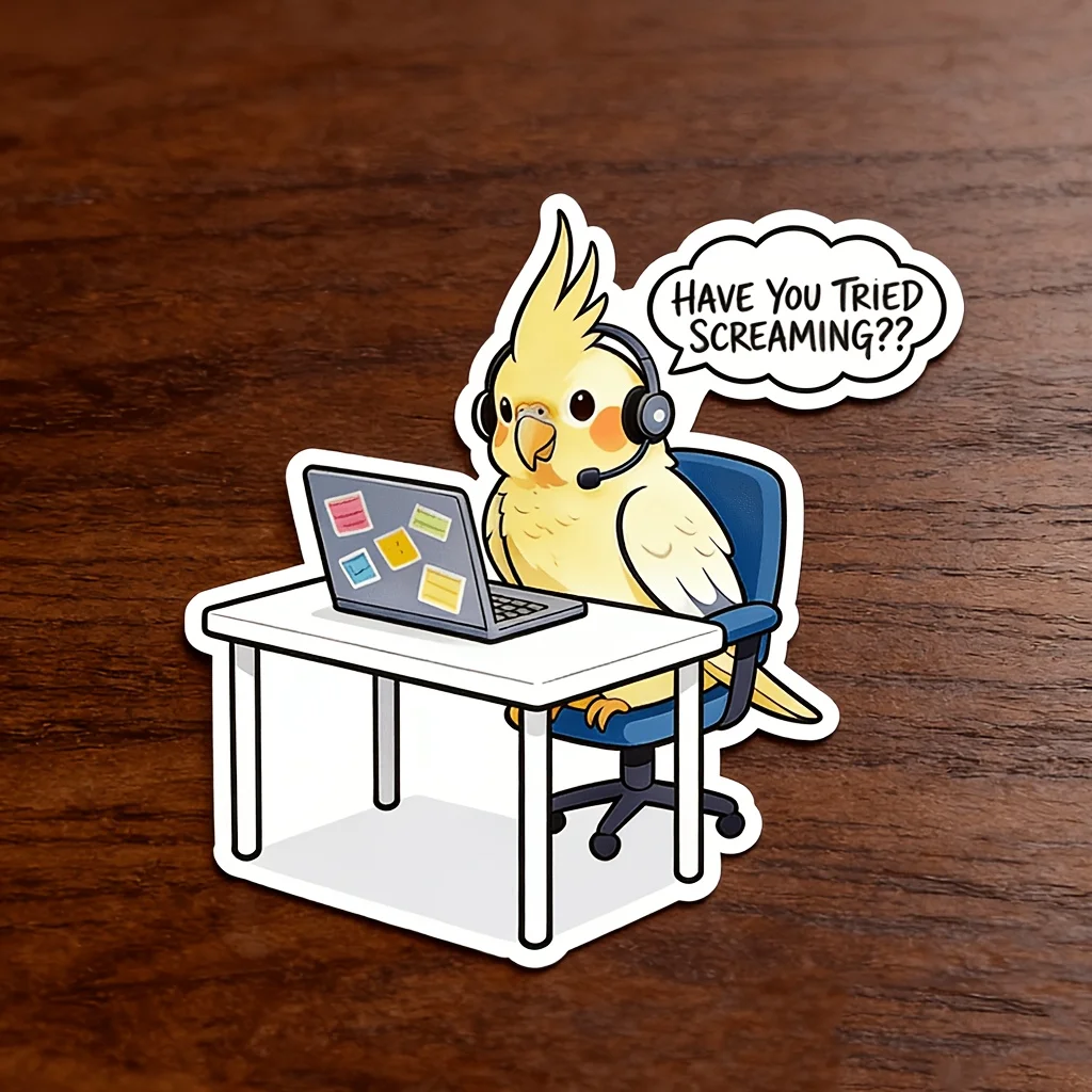 Fun Parrot Stickers, Humorous Computer Stickers, Suitable for Laptop Phone Cases, Water Bottles, Fun Technology Decoration