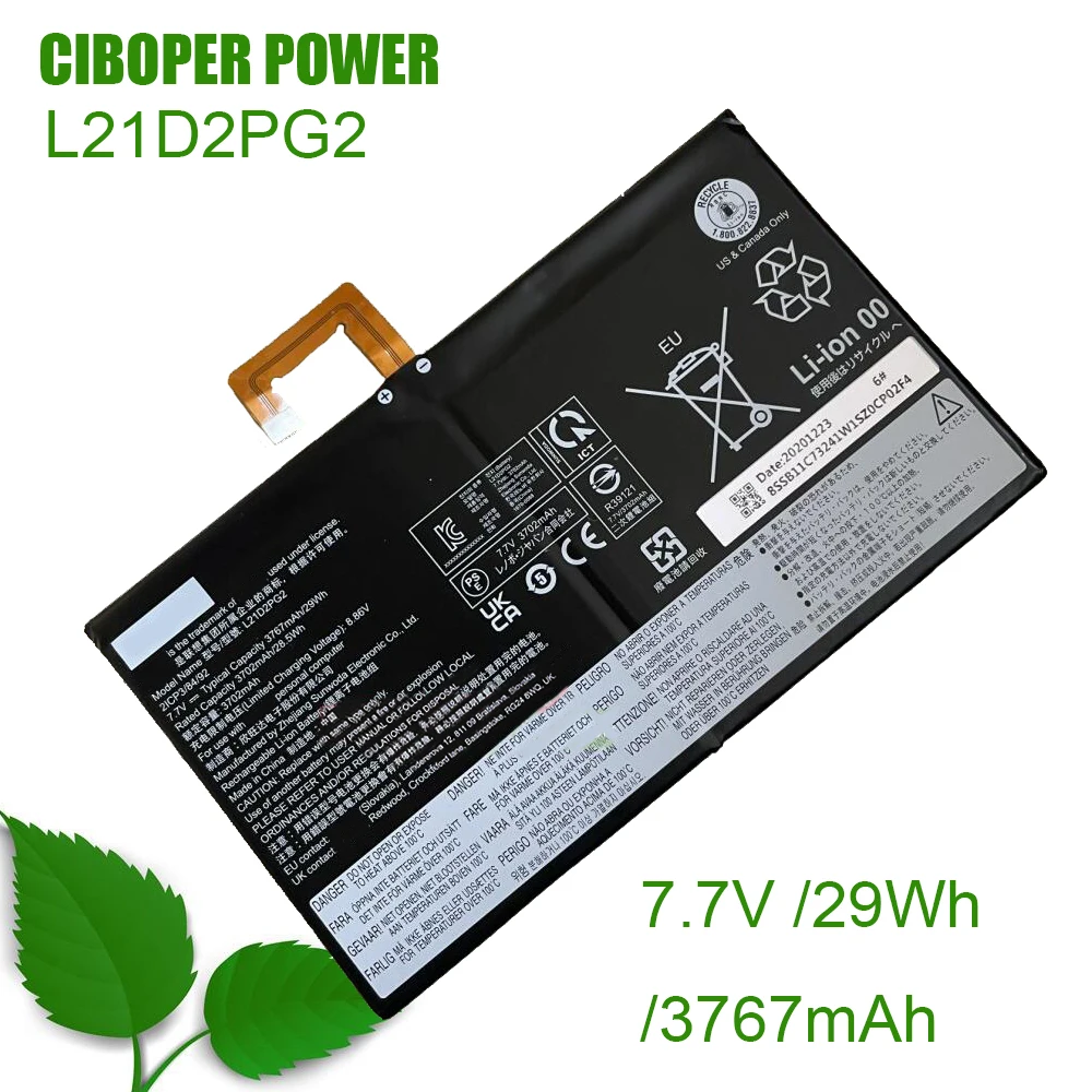 

CP Laptop Battery L21D2PG2 7.7V 3767mAh /29Wh 2 Cells Battery