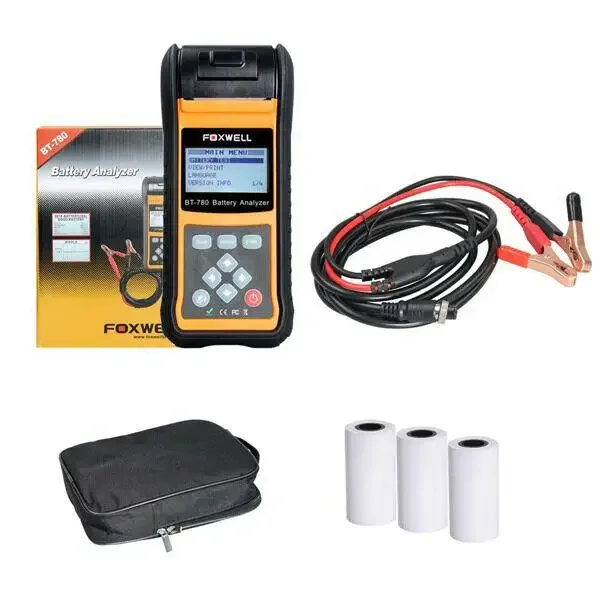 FOXWELL BT780 Car Battery Tester Check Battery Health Starting/Charging System AGM GEL EBP Battery Tester Built-in Printer