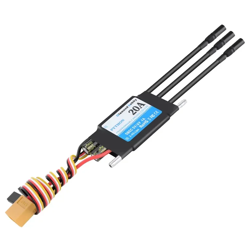 DH Marine Waterproof Brushless Speed Controller 20A-100A 2-4S ESC with 5.5V BEC Dual Connector IP67 Reinforced Concrete