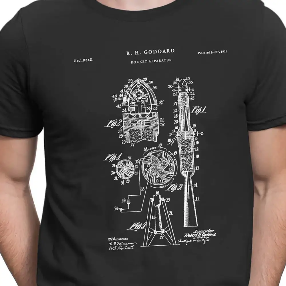 Rocket Ship Concept 1963 Patent T Shirt Space Nursery Power Outer Scientist Engineer Spaceship Pt315