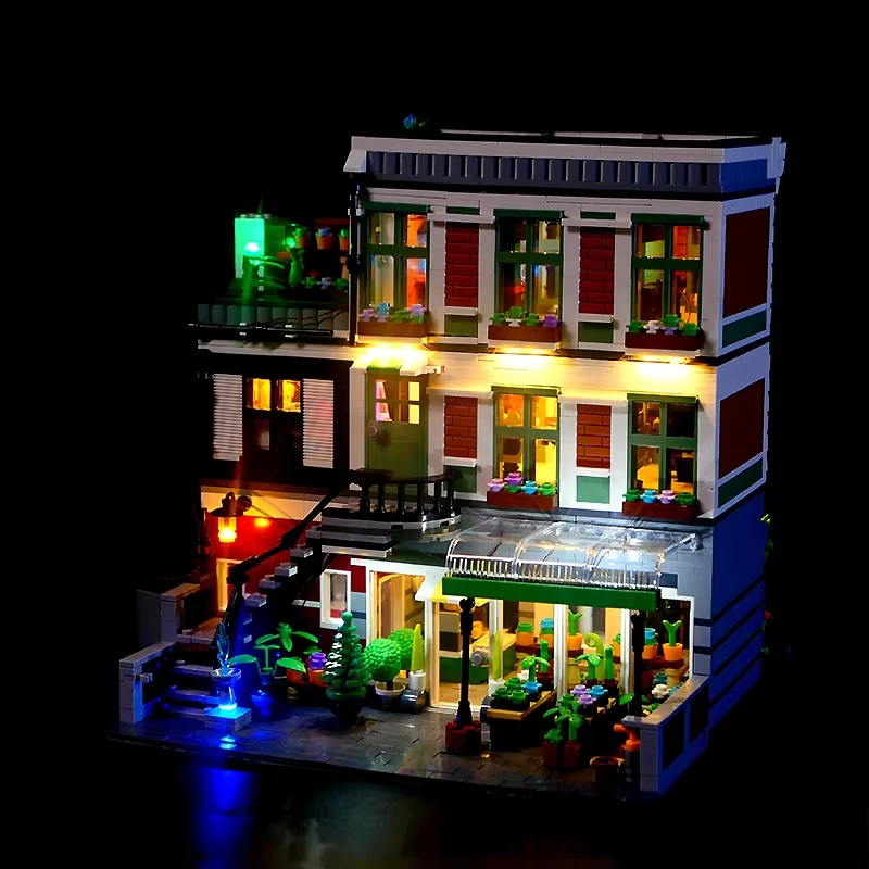 Zestaw oświetlenia LED RC DIY do LEGO 10200 BRICKS & BLOOMS - modułowe centrum ogrodowe (tylko światło LED, bez modelu klocków)