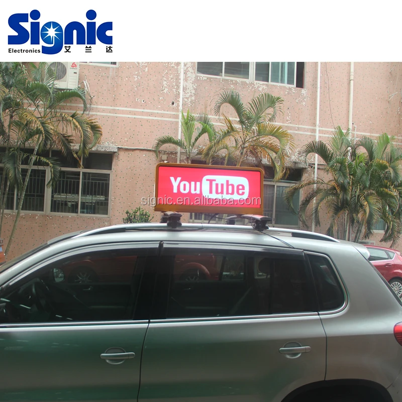 USA โฆษณามือถือกลางแจ้ง P3 P5 โฆษณารถแท็กซี่ติดป้ายโฆษณาดิจิตอลป้ายหลังคารถ / จอแสดงผล LED / หน้าจอ LED