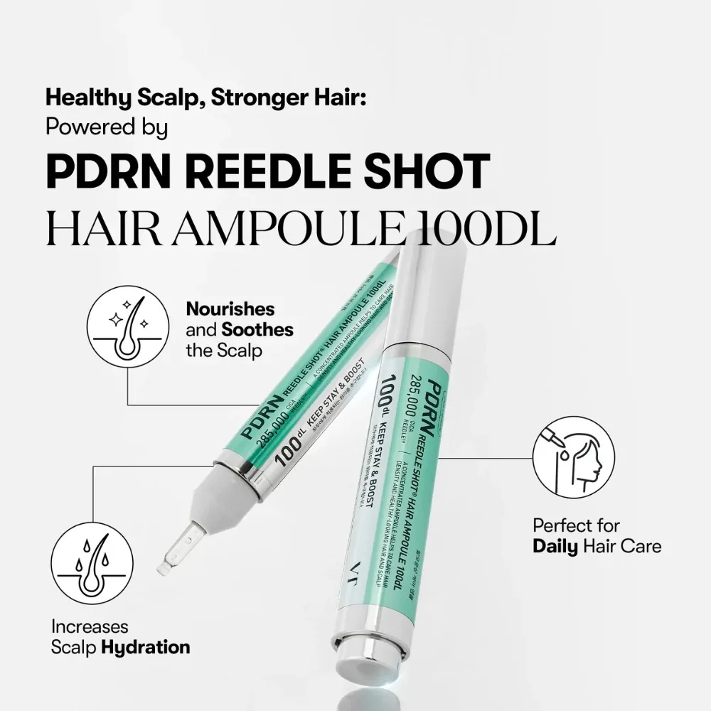 15ml Efficient Hair Growth Fluid Korean PDRN Reedle Shot Hair Ampoule 100dL Daily Hair Care Collagen Intense Hair Serum Care