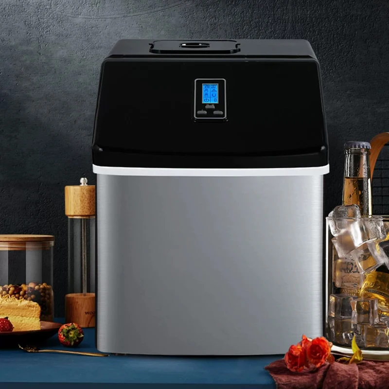 Silver Countertop Ice Maker Machine Compact Automatic Ice Maker Cubes Ready in Under 15 Minutes Portable Ice Cube Maker