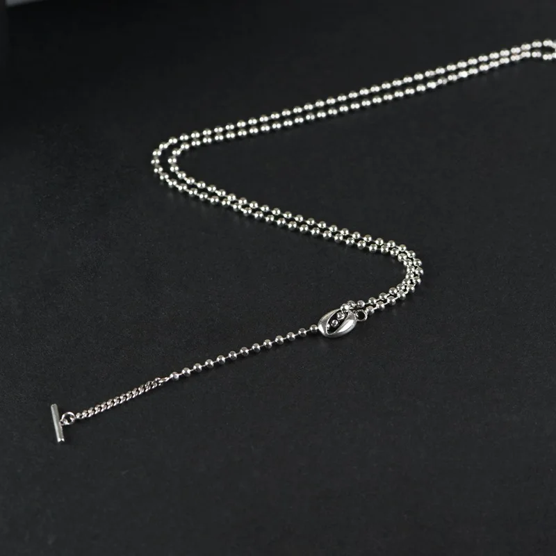 

2MM 925 Sterling Silver Balls Beading Necklaces for Women Classic Silver Beans Necklace Flexible Lock Adjustable Links Chains