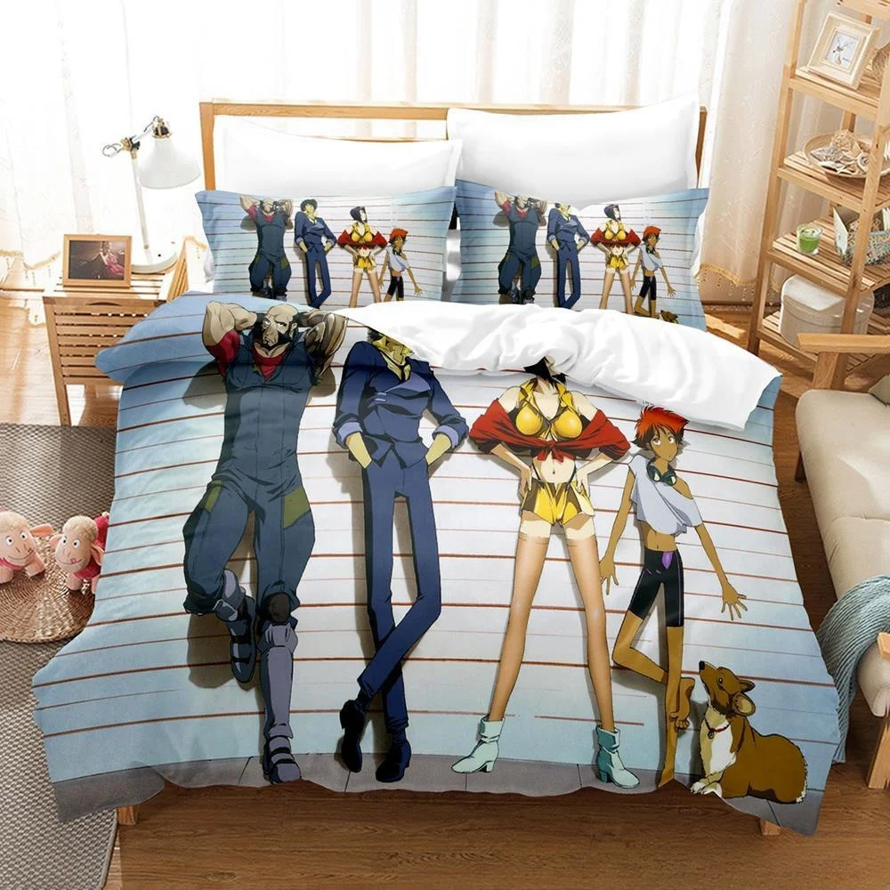 

Fashion 3D Printed Game Cowboy Bebop Bedding Set Cartoon Anime three-piece set Adult Kid Bedroom Duvet cover Sets Home Textiles