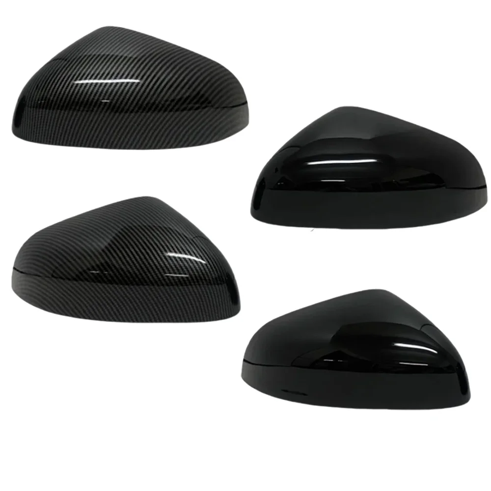 

For Ford Fiesta MK8 2018 2019 2020 2021 2022-2024 2Pcs Car Side Wing Rearview Mirror Cover Cap Decorate Trim Carbon Fiber Black