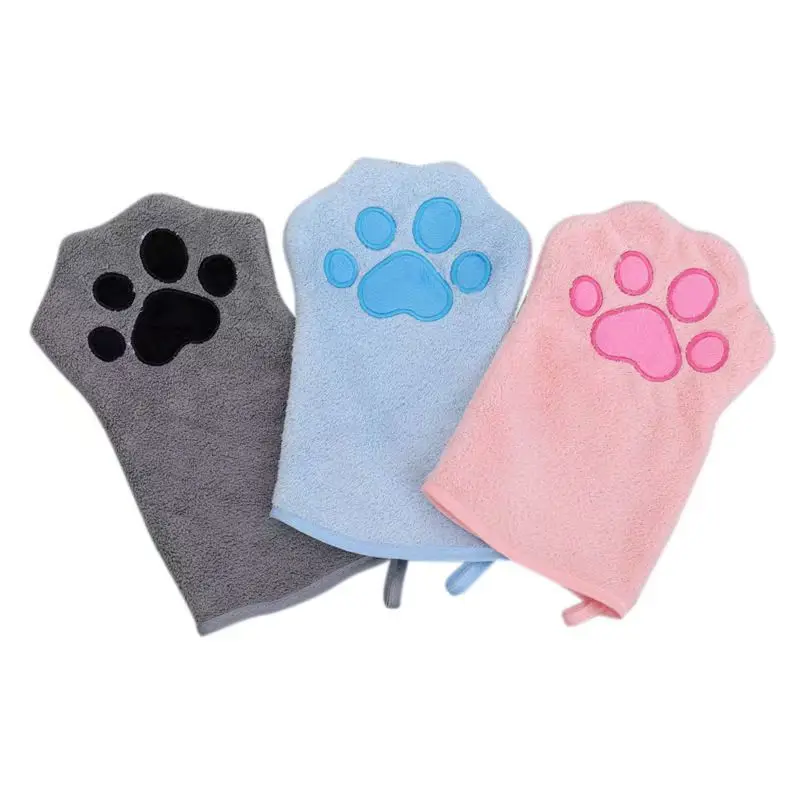 Pet Grooming Glove Quick Drying Dogs Paw Towel Microfiber Double Sided Dogs Grooming Mitt for Medium Small Dogs