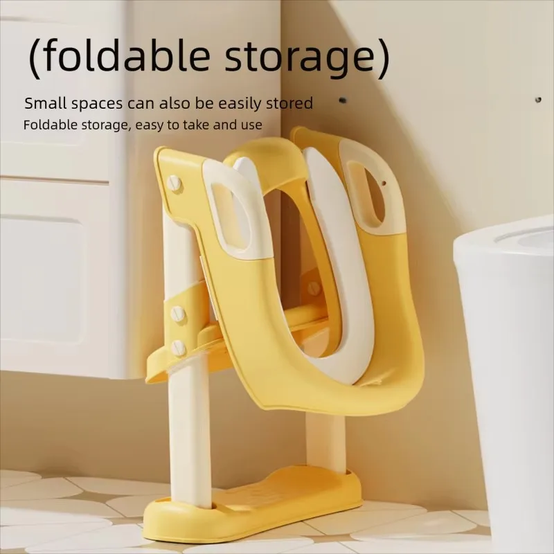 

Складное детское сиденье для унитаза со ступенькой, портативное сиденье для приучения к горшку, регулируемая высота, нескользящее, компактное, экономит место