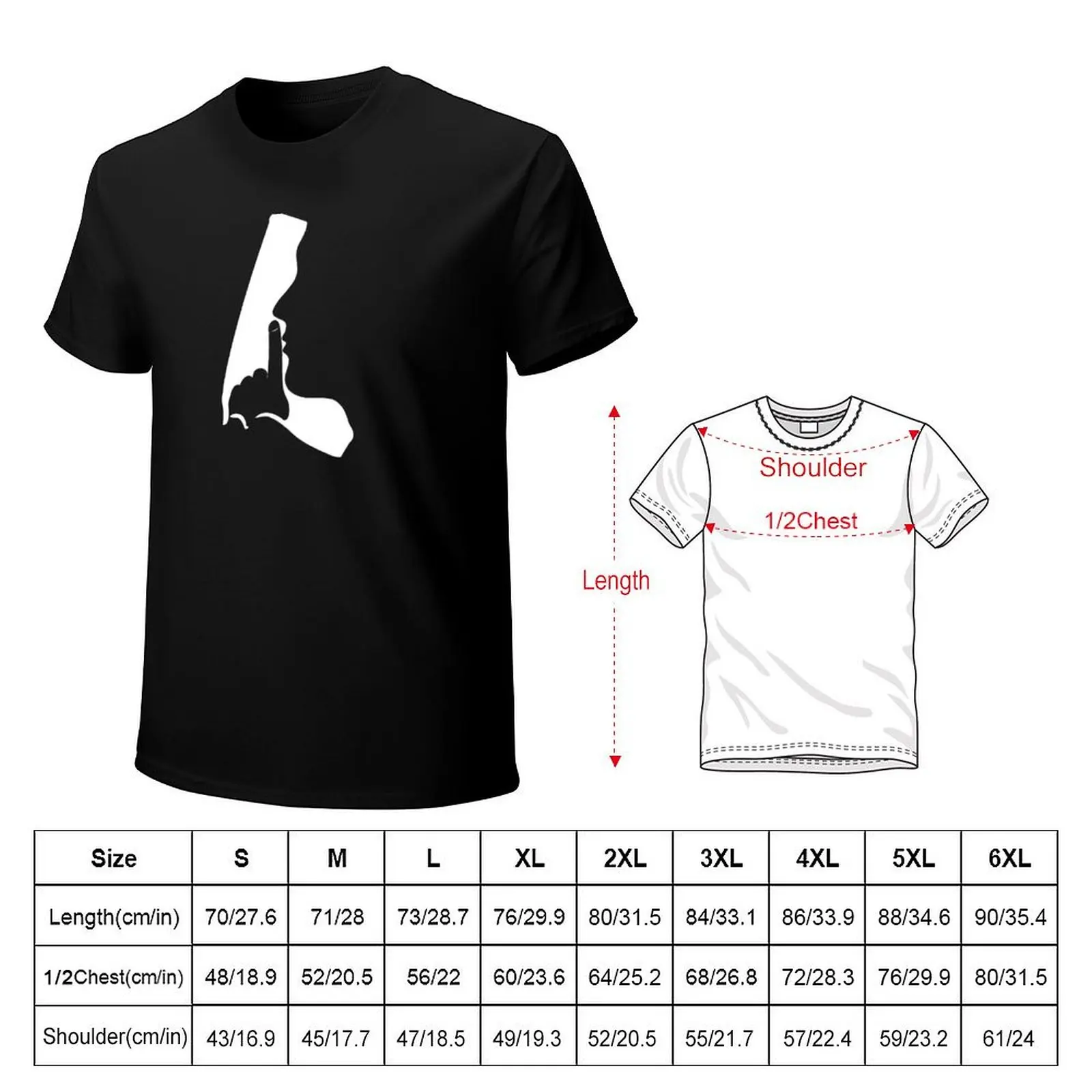 Pistol 9mm silhouette T-Shirt plus size tops hippie clothes customs animal prinfor boys mens champion t shirts