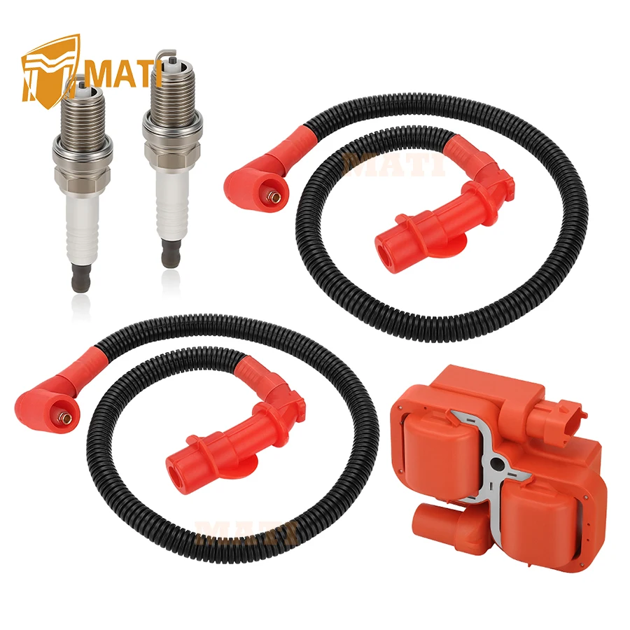MATI Ignition Coil Spark Plug & Wire Cap For Polaris Ranger 700 800 2007-2010 Sportsman 800 700 2004-2014 O.E.M# 4010425 3021671