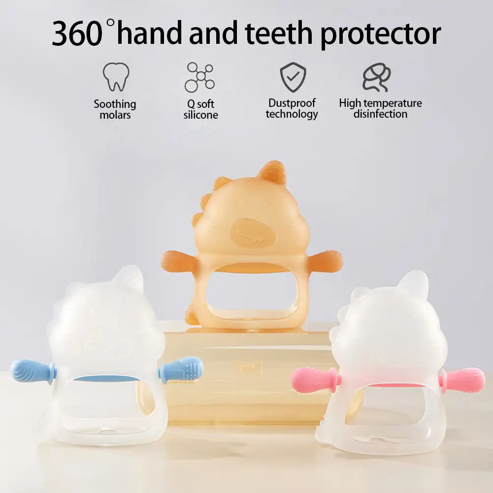 Baby Teether Toy Gloves Pacifier Kids Teething Silicone Newborn Dental Care Baby Toys Gums Hand Molar Stick Baby Healthcare Tool