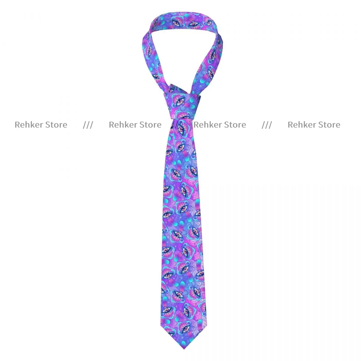 

Mens Tie Slim Skinny Magic Mushrooms Psychedelic Print Necktie Fashion Free Style Tie for Party Wedding