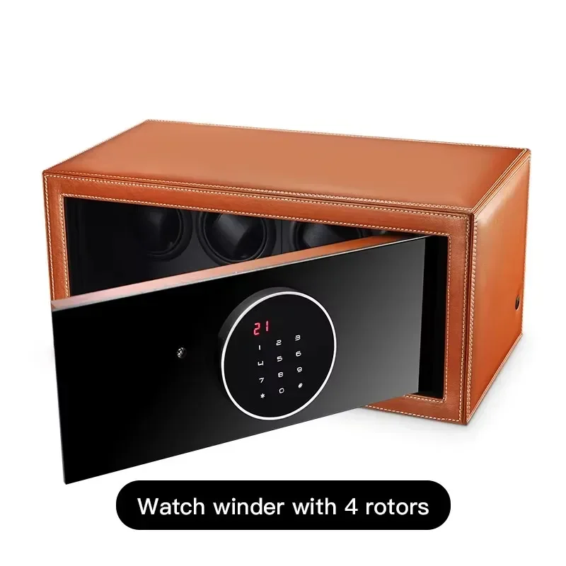 

PHBlack Watch Winder Security Safe for Automatic Watches with Digital Lock Faux Leather Finish and Interior Backlight 4/8/12slot