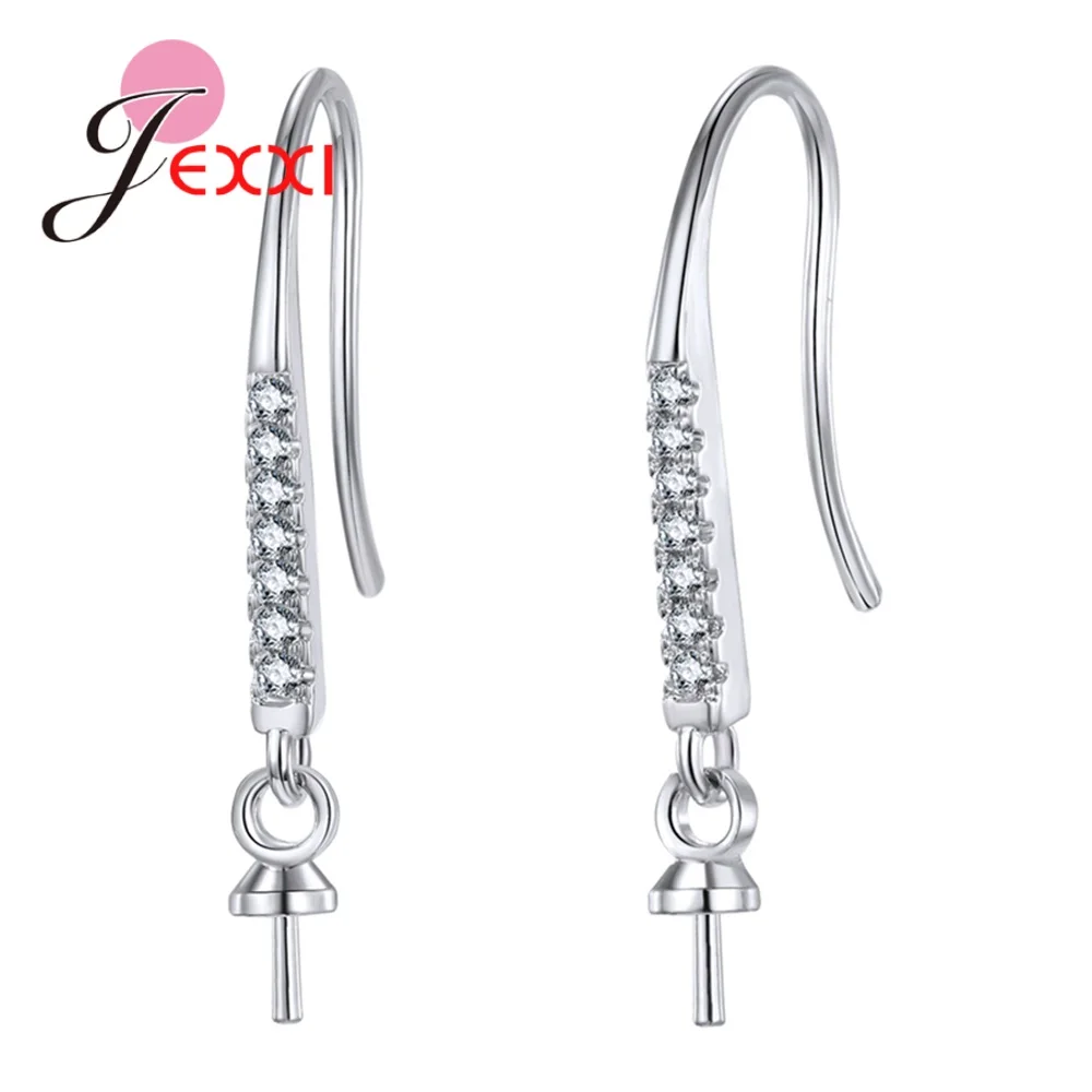 

Big Promotion Genuine 925 Sterling Silver Earrings Findings Sparkling Earring Hooks Three Style For Choice Wholesale