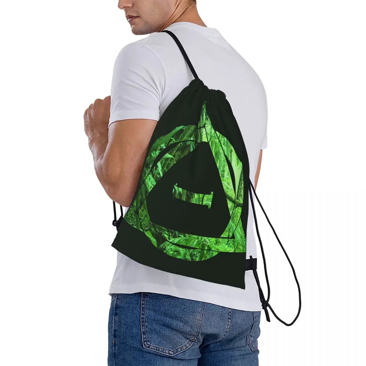 Forest Therian Backpacks Fashion Portable Drawstring Bags Drawstring Bundle Pocket Sports Bag BookBag For Travel Students