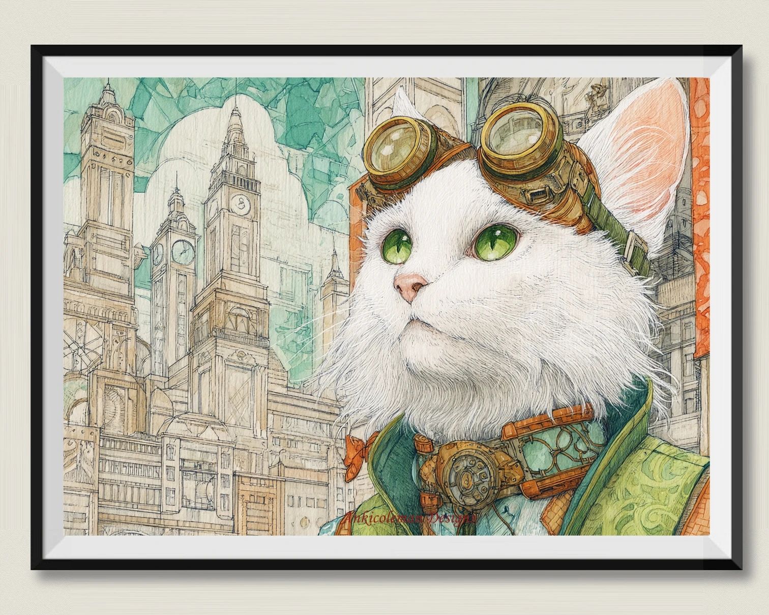 

Urbanity Steampunk Cat 3 Рукоделие для вышивания DIY DMC Высокое качество - Наборы для вышивки счетным крестом 14 карат Картина маслом