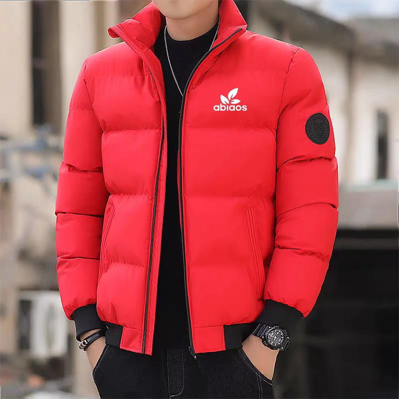 

Fashionable new dolphin jacket for men's autumn and winter, zipper woven long-sleeved jacket, thickened faux velvet stand-up col