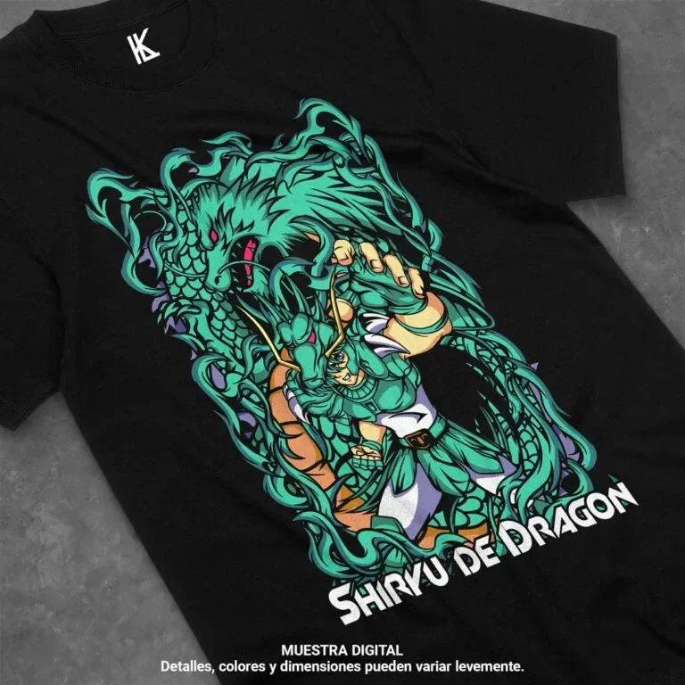 

Remera de Shiryu de dragón V3 Vintage Special Unisex T-shirt Anime Shirt,Soft Tee All Size