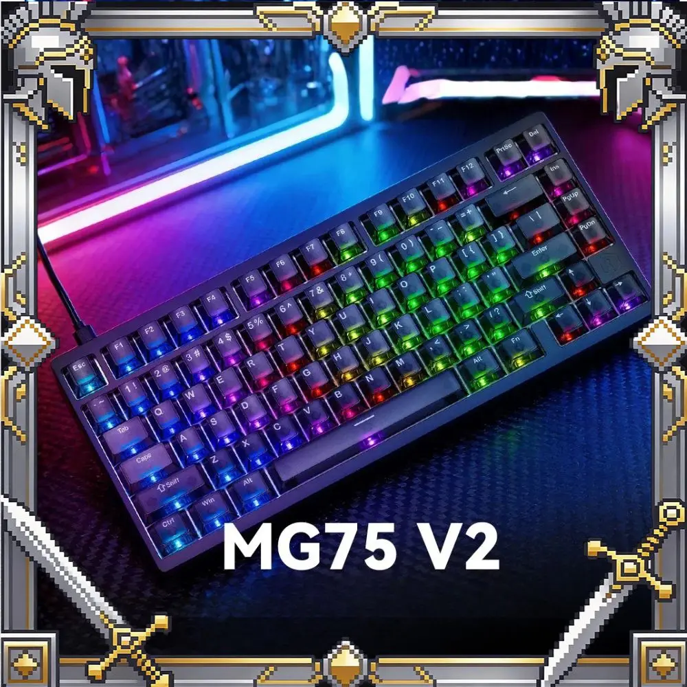 IROK MG75V2 Magnetic Axis Mechanical Keyboard Wired CNC Aluminum RGB Gasket Structure RT0.001 8k Low Latency Gaming Keyboard