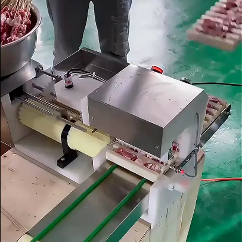 Stainless Steel Body Pneumatic Automatic Skewer Machine Easy Clean   Catering Shop Kebab Equipment