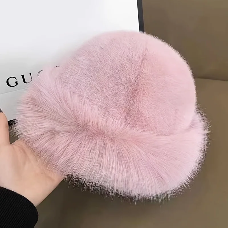 Winter Women's New Thickened Warm Fashion Simple Fisherman Hat Ladies Mongolian Hat image 6