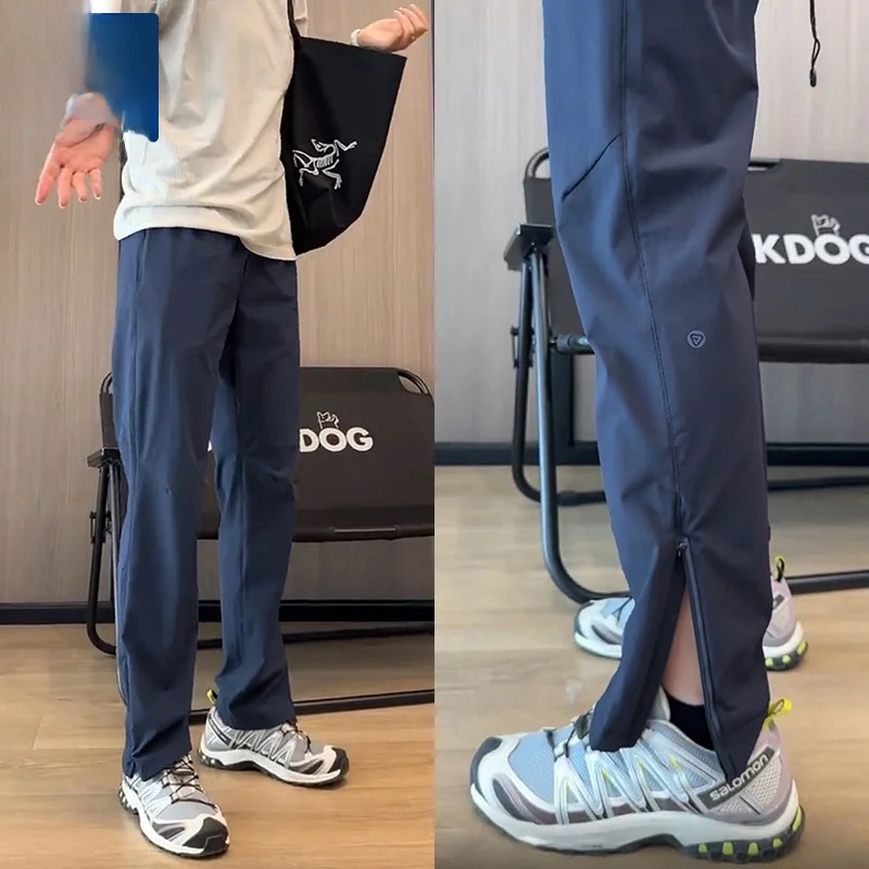 

Men's Outdoor Sports Casual Pants Thi Zipper Qui Dry Straight Leg Nylon Fiber Autumn Winter Faionable All-Match Trousers