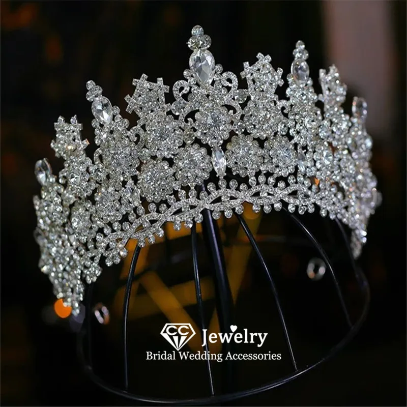 

CC Tiaras and Crowns Wedding Accessories Bridal Headbands Engagement Hair Ornaments Shining Crown Crystal Coronets Party AN427