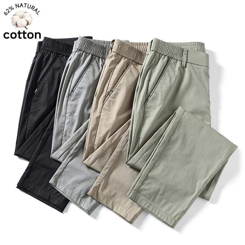 2026 Neue Sommer Dünne Herren Knöchellange Freizeithose Atmungsaktive Baumwolle Schmal Geschnittene Arbeitshose Chino Khaki Baggy Haremshose für Männer