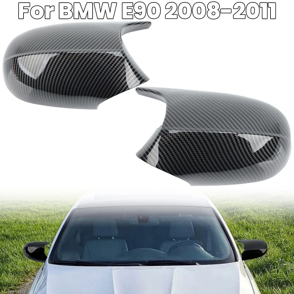 

Car Rearview Mirror Case Cap For BMW E90 2008 2009 2010 2011 ABS Replacement Carbon Fiber Wing Side Mirror Cover Left Right