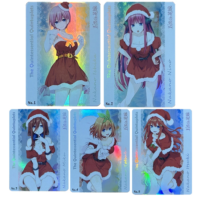 

The Quintessential Quintuplets cards 5PCS/SET Nakano Itsuki Nakano Miku Nakano Ichika Christmas Birthday Gift Collection Card