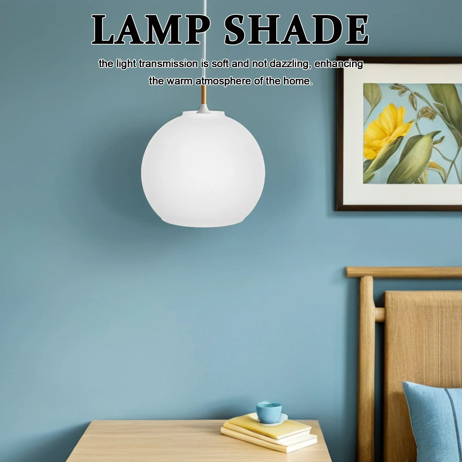 

2Pcs Glass Lampshade Replacement: Milk White Globe Design for Table and Pendant Lights - Soft Light Diffusion - 42mm Fitter