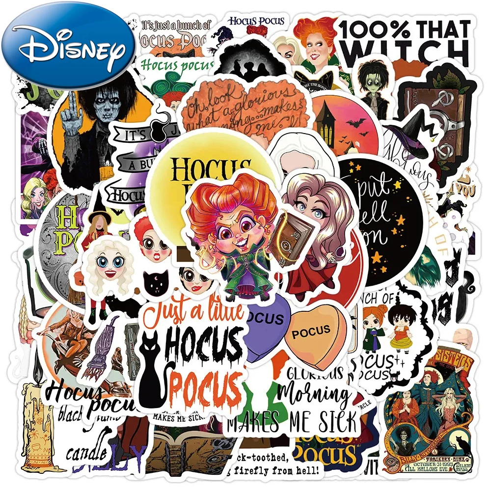 10/30/50/100pcs Disney Horror Halloween Witch Hocus Pocus Cartoon Stickers decalcomanie telefono bagagli Laptop diario adesivo impermeabile