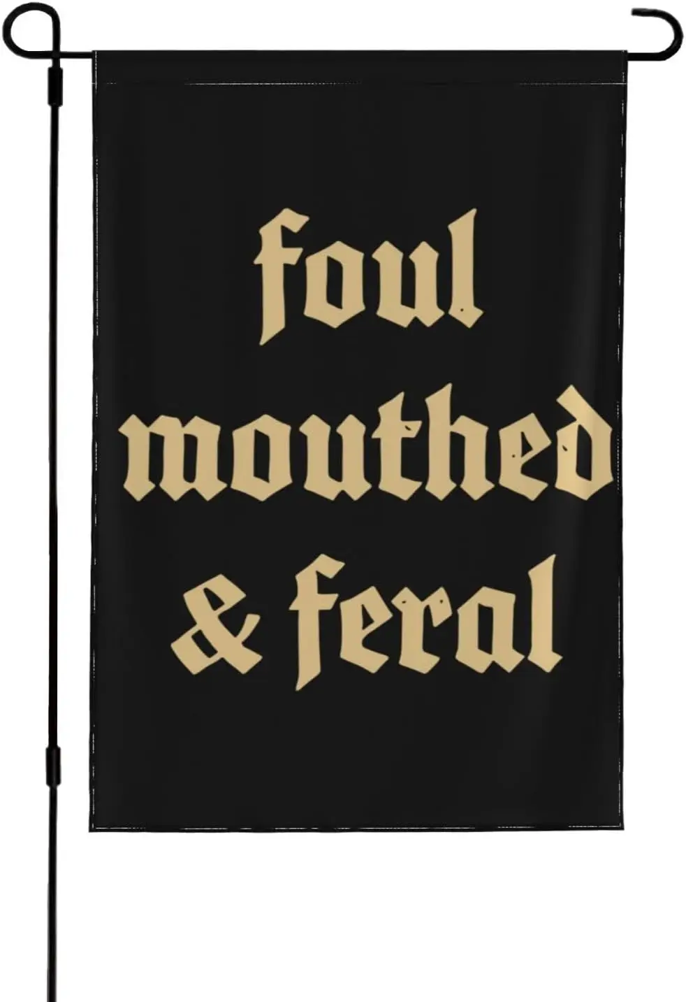 Foul Mouthed & Feral Garden Flag Funny Garden Flags 12x18 Double Sided Banner For Outdoor Decorations uui