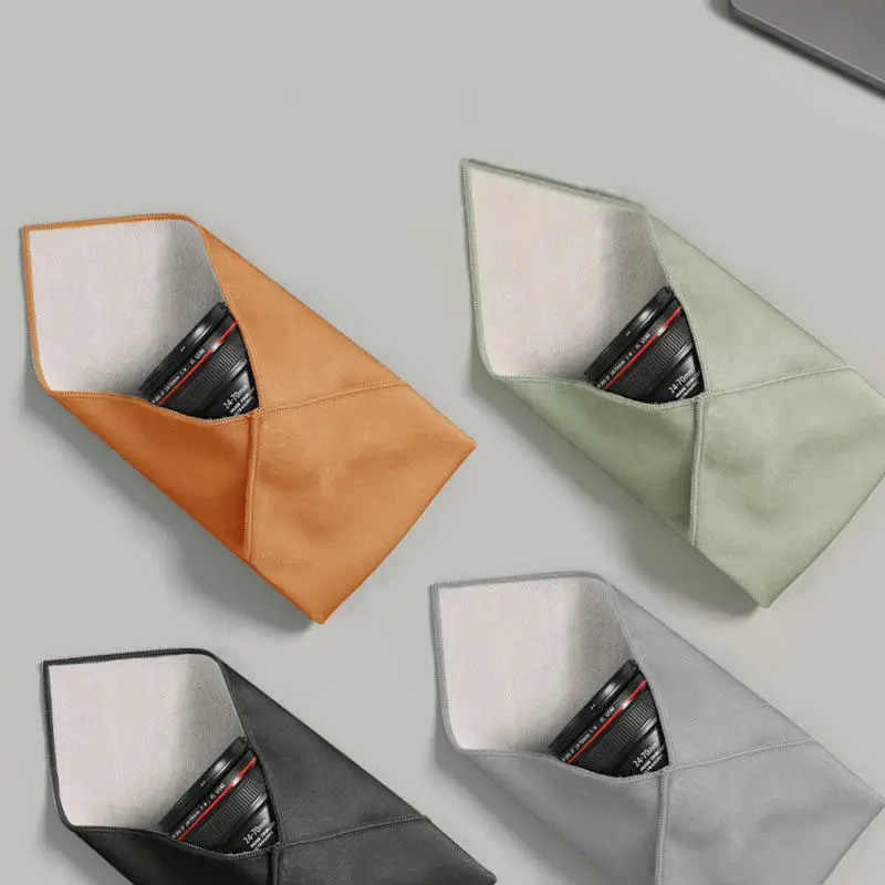 Folding Cloth Self-adhesive Camera Storage Bag Plush Wrapping Cloth Photography Camera Protective Wrap Anti Scratch 30x30cm