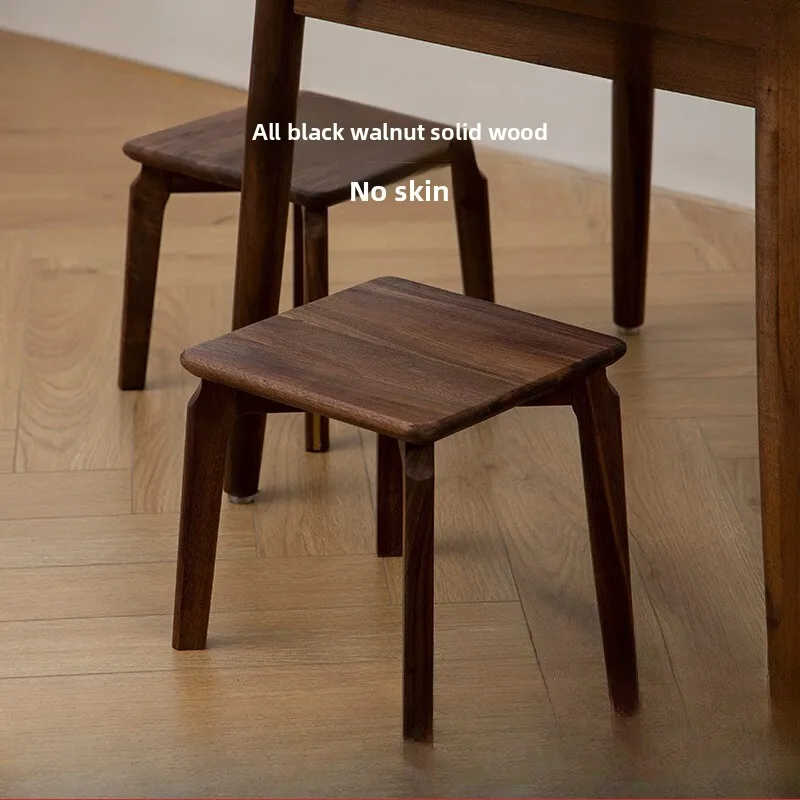 

Black Walnut Mini Stool, Non‑Slip Simple Seat, Vintage Entryway Shoe Bench, Rustic Children’s Hallway Seat for foyers
