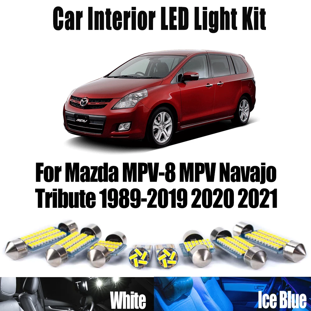 

Canbus светодиодный внутренний купол багажника, комплект ламп для чтения для Mazda MPV-8 MPV Navajo Tribute 1989-2002 2003-2021, автомобильные аксессуары