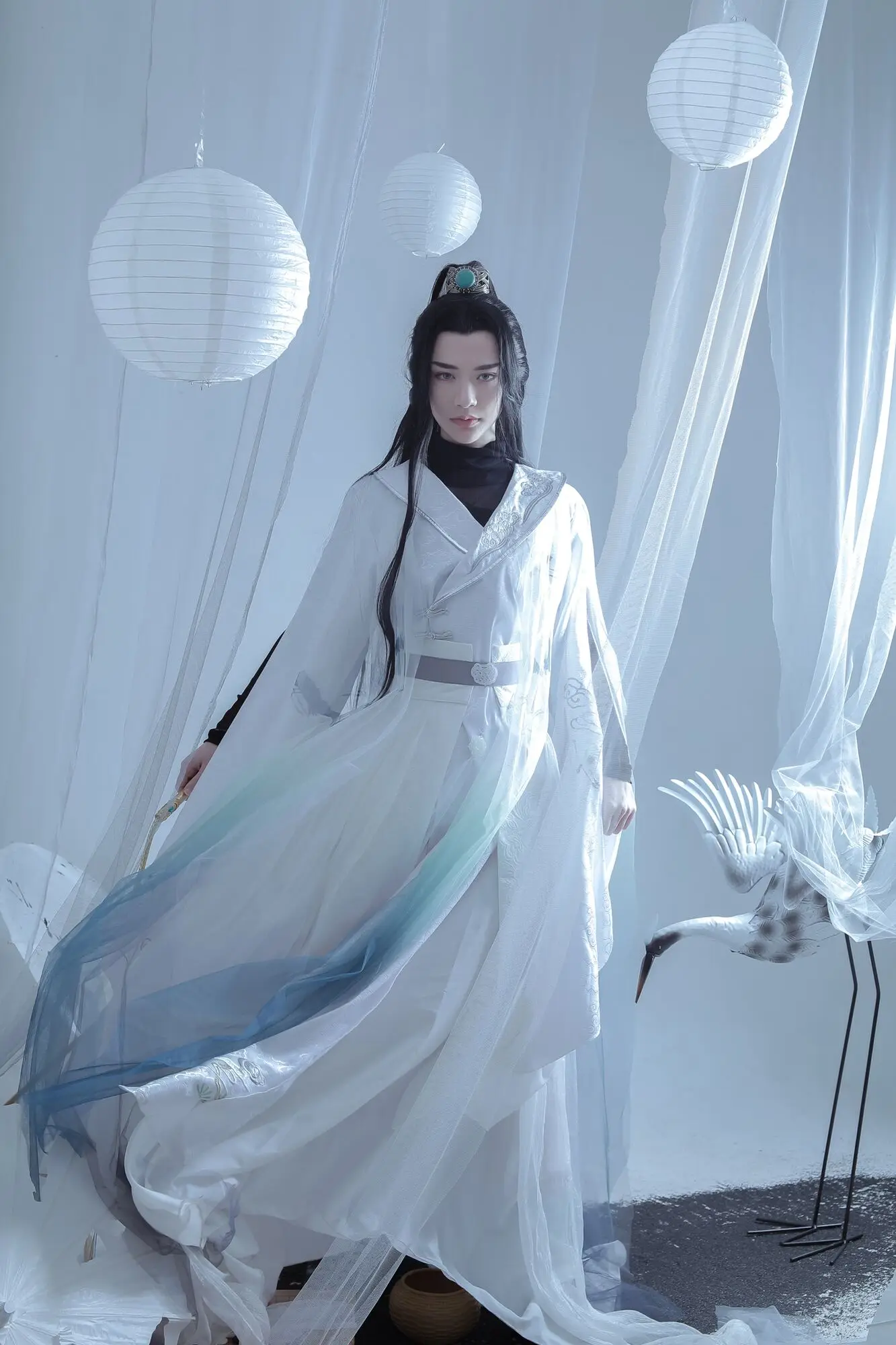 Anime Er Ha And His White Cat Master Chu Wanning Cosplay Costume TGCF Xie Lian White Clothes Mo Dao Zu Shi Halloween Han Fu