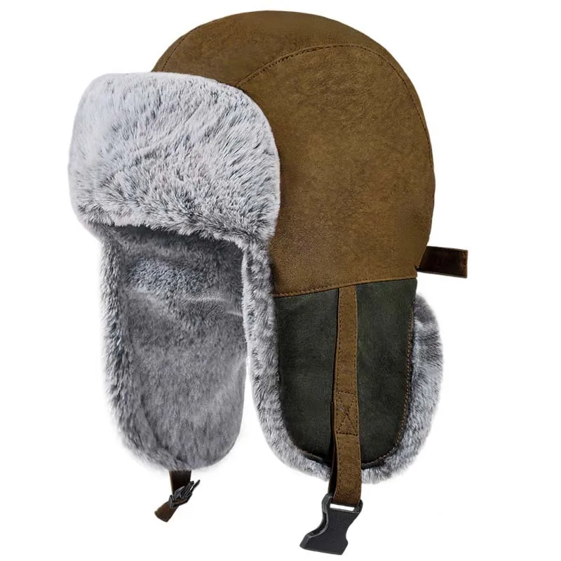 الفاخرة فو الفراء الصياد قبعة المرأة شتاء دافئ الأذن رفرف الحرارية قبعة سميكة الطقس البارد قناع للتزلج السفر في الهواء الطلق الثعلب الطيار Ushanka